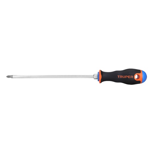 [14082] Desarmador de cruz 1/4' x 8' mango Comfort Grip, TRUPER DP-1/4X8B