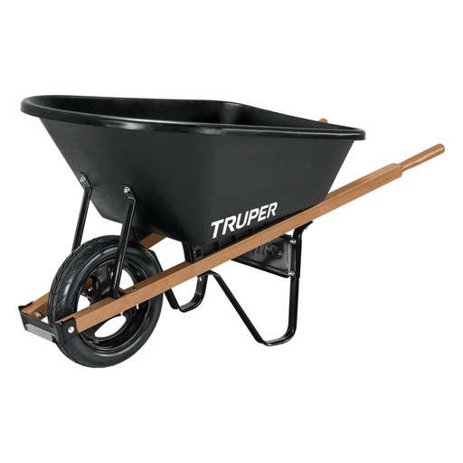 [10911] Carretilla 6 ft3 concha plástica,imponchable b/madera,TRUPER TP-6FF