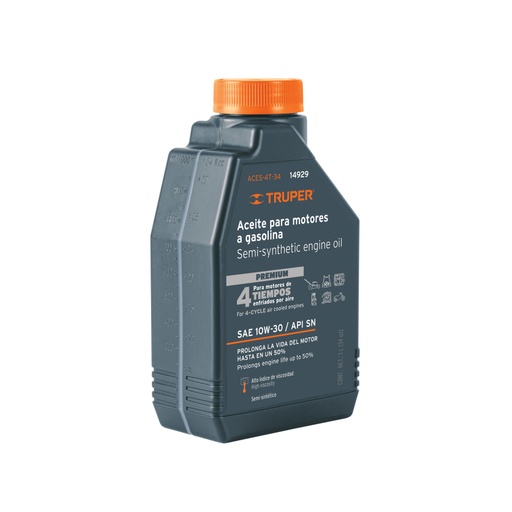 [14929] Aceite semi-sintético, 4 tiempos, 1000ml (34 oz), Truper ACES-4T-34