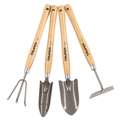 [15040] Juego de 4 herramientas para jardín, mango 12-1/4', TRUPER JJ-4L