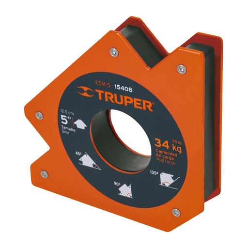 [15408] Escuadra magnética para soldar de 5', carga 34 kg, TRUPER ESM-5