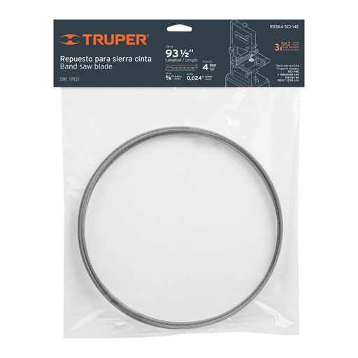 [16287] Repuesto para sierra cinta SCI-14E, 93' x 4 dpp, TRUPER R93X4-SCI-14E