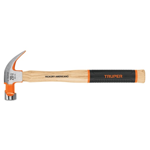 [16656] Martillo pulido 20 oz uña curva, mango hickory, TRUPER Grip MO-20